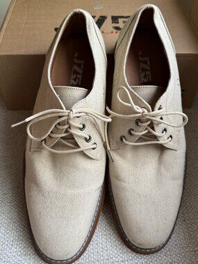 J75 by Jump Harlan Primo Mens Casual Oxford Beige Canvas Shoe Size 12 Harlan